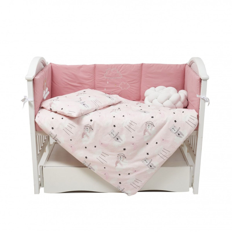 Постільний комплект 7 ел Twins Fluffy Puffy Powder pink