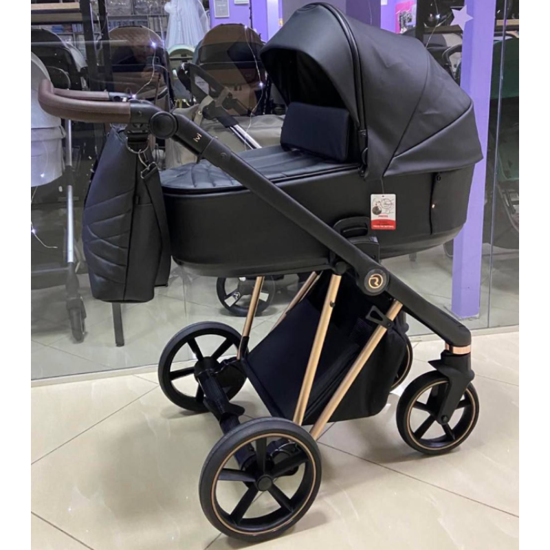 Коляска Roan ivi Eco Black Rose Gold