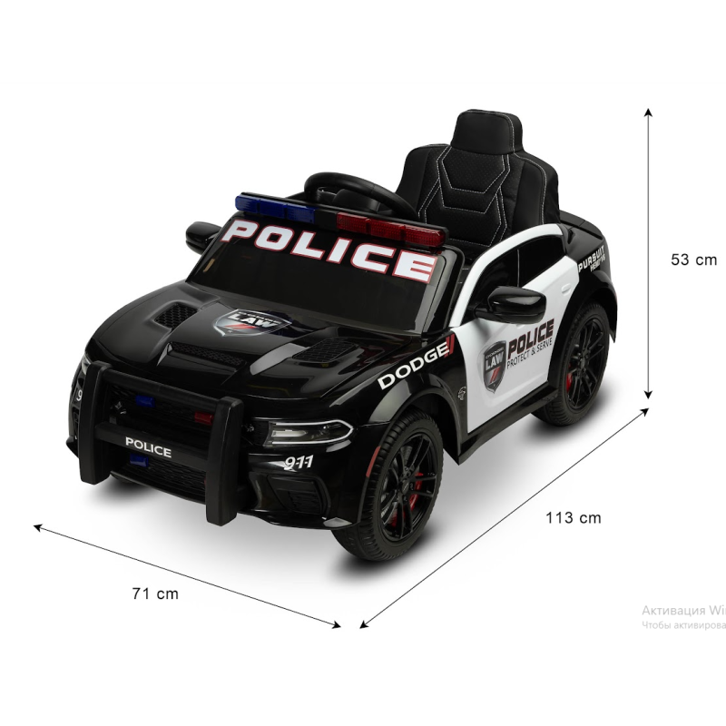 Електромобіль Caretero (Toyz) Dodge Charger Поліція Black