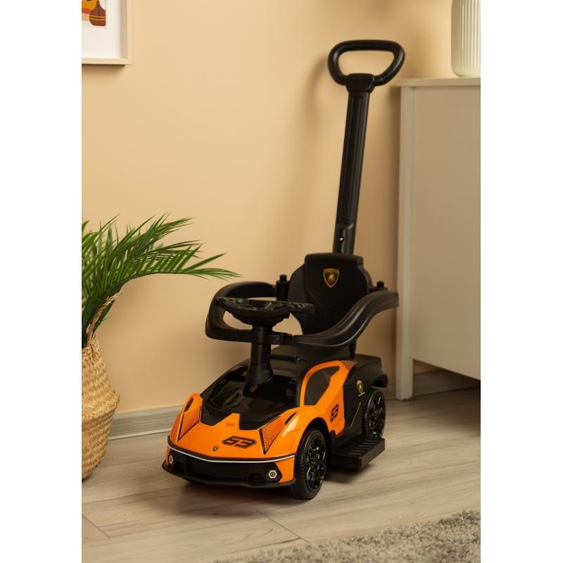 Машинка для катання Caretero (Toyz) Lamborghini Essenza Orange з батьківською ручкою