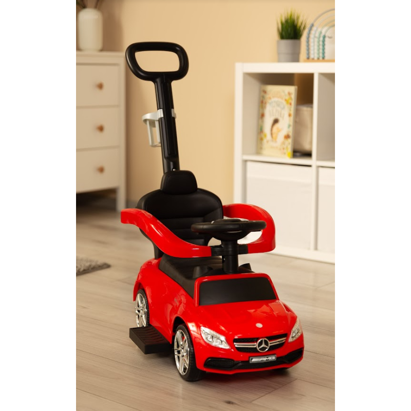 Машинка для катання Caretero (Toyz) Mercedes AMG C63 з батьківською ручкою Red