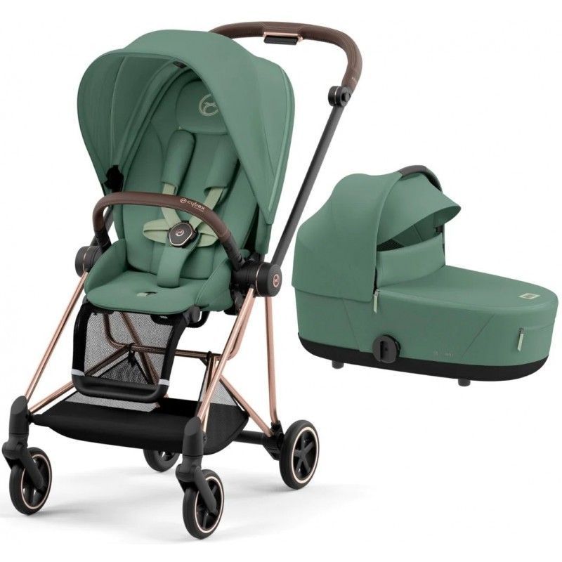 Коляска 2 в 1 Cybex Mios Rose gold Leaf green