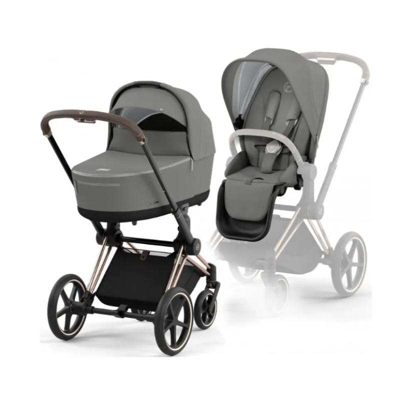 Коляска 2 в 1 Cybex Priam 4.0 Rose Gold Mirage grey