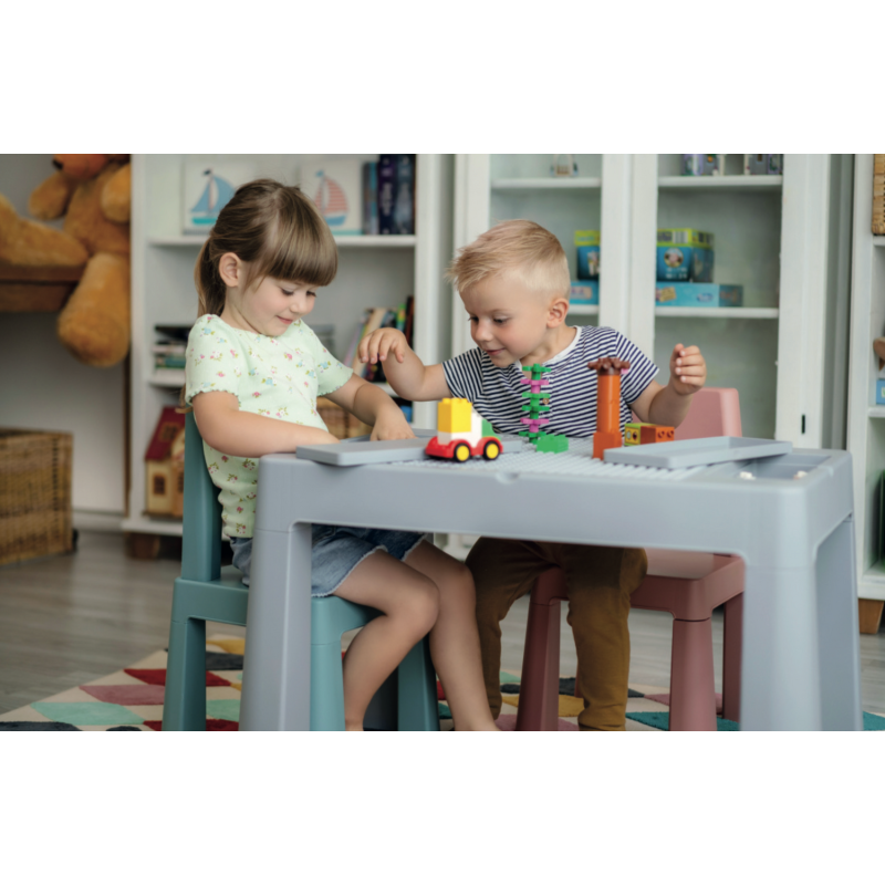Дитячий столик та два стільці Tega Teggi Multifun 1+2 синьо/сірий