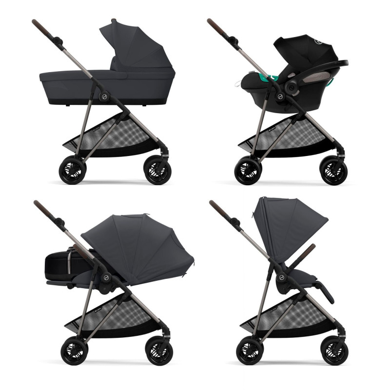 Коляска 2 в 1 Cybex Melio Monument grey