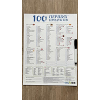 Планер прикорму 100 перших продуктів магнітний 30х40 см +маркер