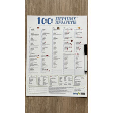 Планер прикорму 100 перших продуктів магнітний 30х40 см +маркер