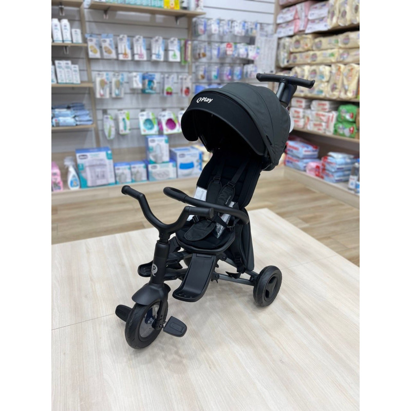 Велосипед складаний триколісний дитячий Qplay Nova+ Rubber Exclusive Black