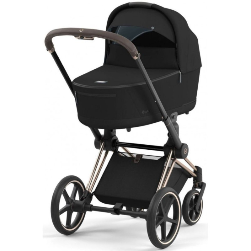 Коляска Cybex Priam шасі Rose gold + люлька Sepia Black