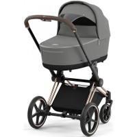 Коляска Cybex Priam шасі Rose gold + люлька Pearl Grey