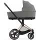 Коляска Cybex Priam шасі Rose gold + люлька Pearl Grey