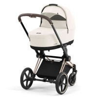 Коляска Cybex Priam шасі Rose gold + люлька Off White
