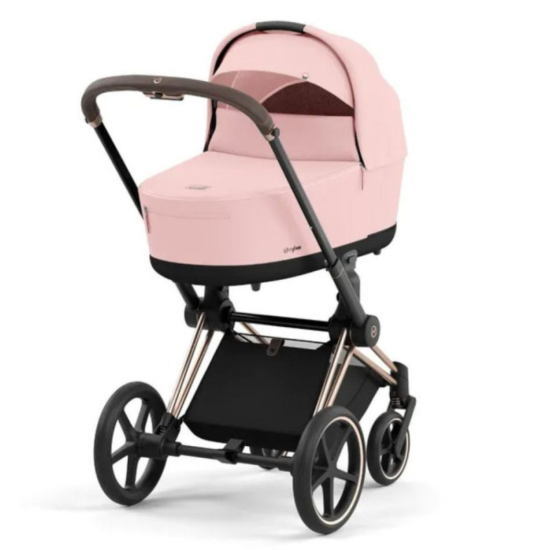 Коляска Cybex Priam шасі Rose gold + люлька Peach Pink