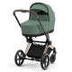 Коляска Cybex Priam шасі Rose gold + люлька Leaf green