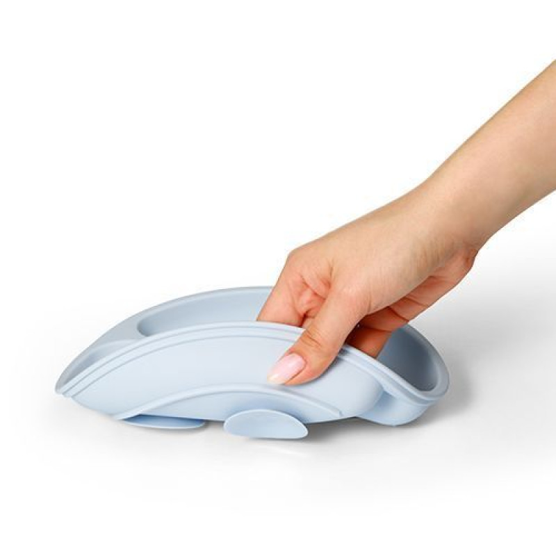 Мисочка силіконова з присоскою на три секції (Блакитний) 