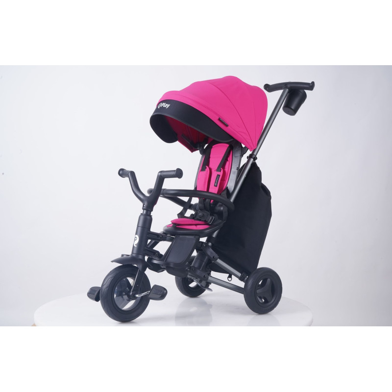 Велосипед складаний триколісний дитячий QPlay Nova+ Rubber Floral Pink
