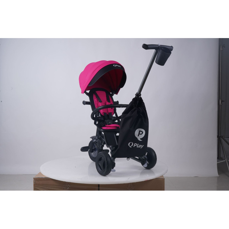 Велосипед складаний триколісний дитячий QPlay Nova+ Rubber Floral Pink