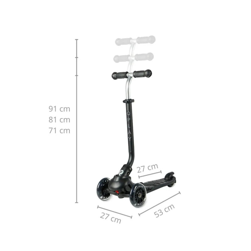 Самокат триколісний дитячий 5 в 1 QPlay Sema Pro Black