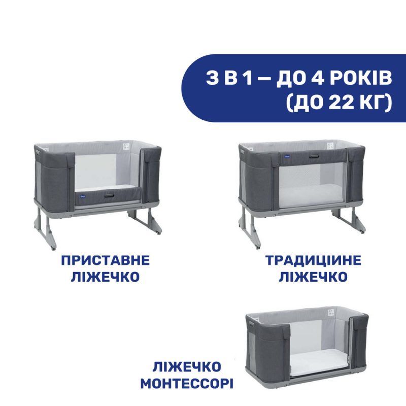 Дитяче ліжко Chicco 3 в 1 Next2Me Forever, кол.04