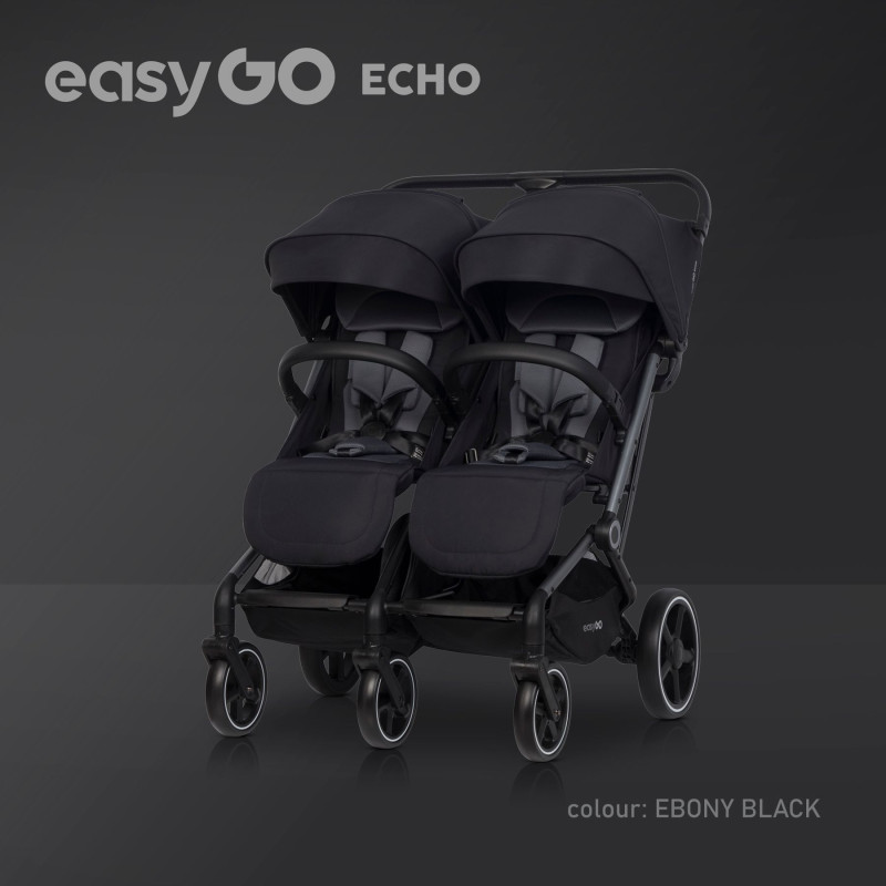 Коляска для двійні EasyGo Echo 2024 Black
