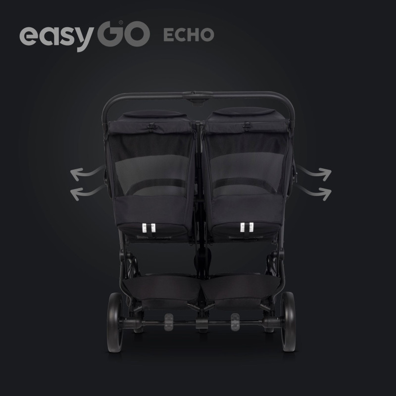Коляска для двійні EasyGo Echo 2024 Black