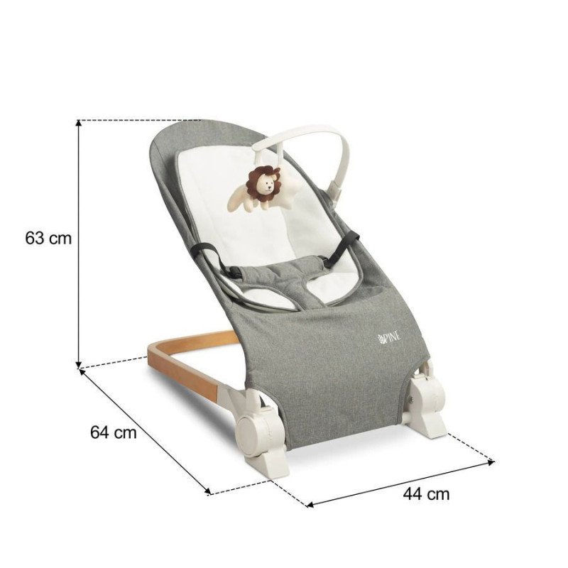 Дитяче крісло шезлонг Caretero Pine Grey