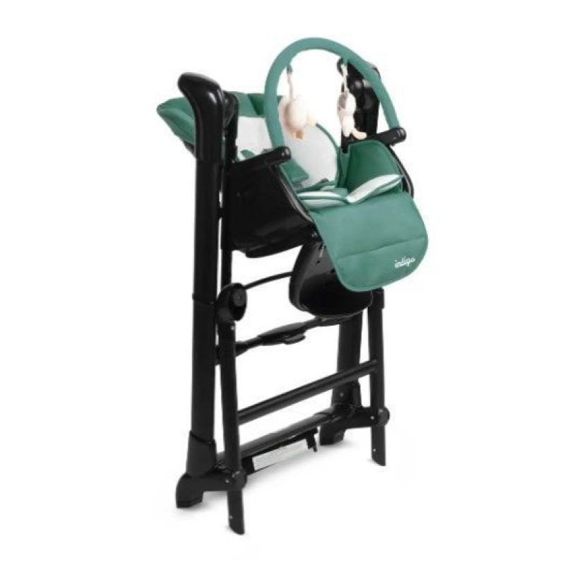 Стільчик для годування + качель 2 в 1 Caretero Indigo Black Green