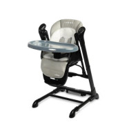 Стільчик для годування + качель 2 в 1 Caretero Indigo Black Grey