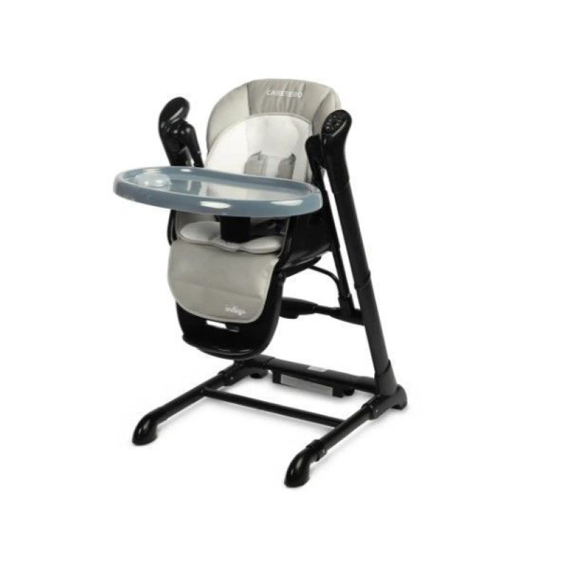 Стільчик для годування + качель 2 в 1 Caretero Indigo Black Grey
