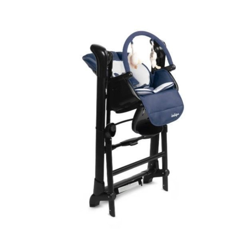 Стільчик для годування + качель 2 в 1 Caretero Indigo Black Navy