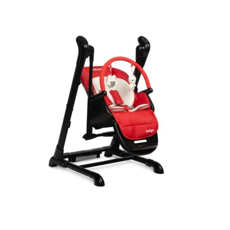 Стільчик для годування + качель 2 в 1 Caretero Indigo Black Wine