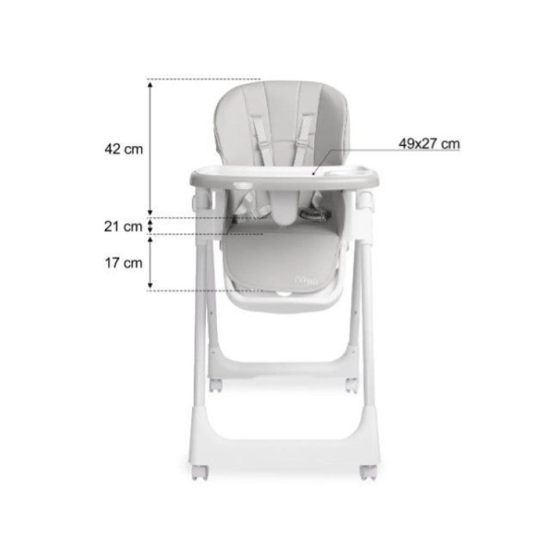 Стільчик для годування Caretero Megalo Light Grey