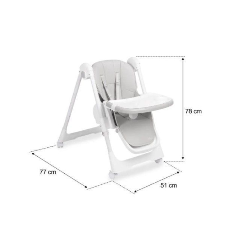Стільчик для годування Caretero Megalo Light Grey