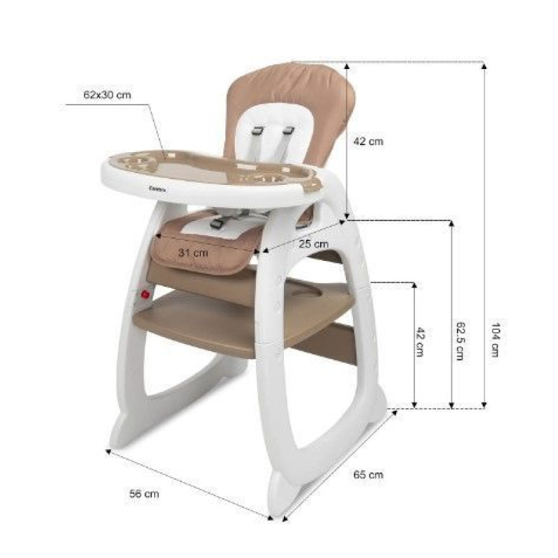Стільчик трансформер для годування Caretero Homee Green