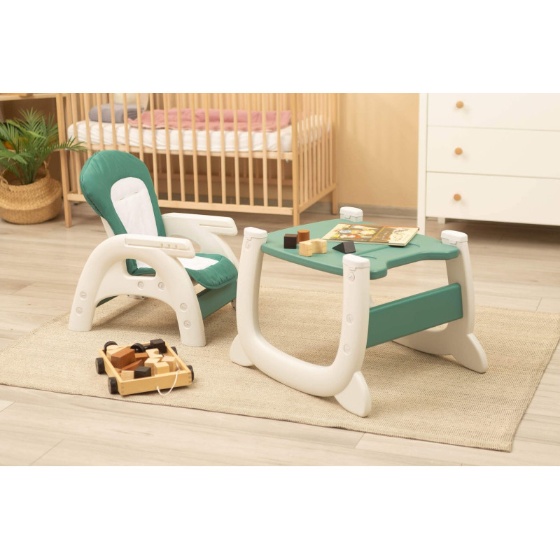 Стільчик трансформер для годування Caretero Homee Green