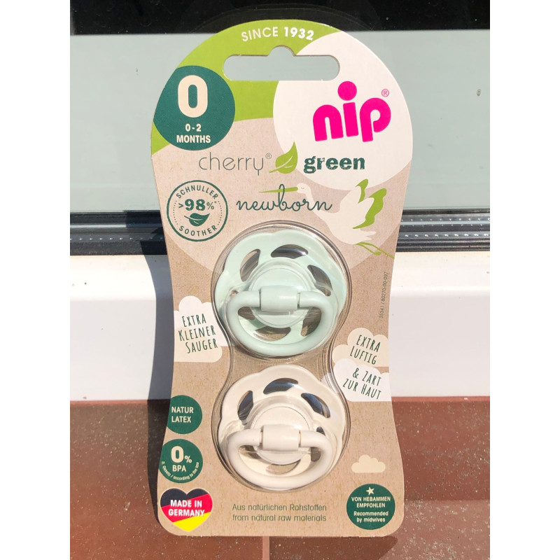 Пустушка кругла для новонароджених NIP (Салатовий/Крем) (латекс) (від 0 до 2м)