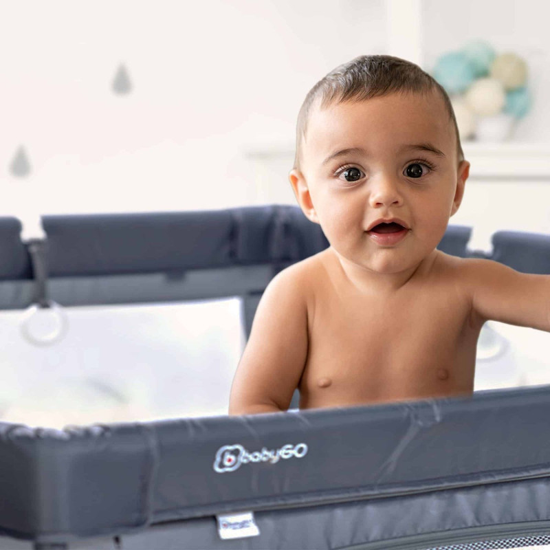 Ігровий манеж BabyGO Playpark з 48 кульками, сірий (7701)