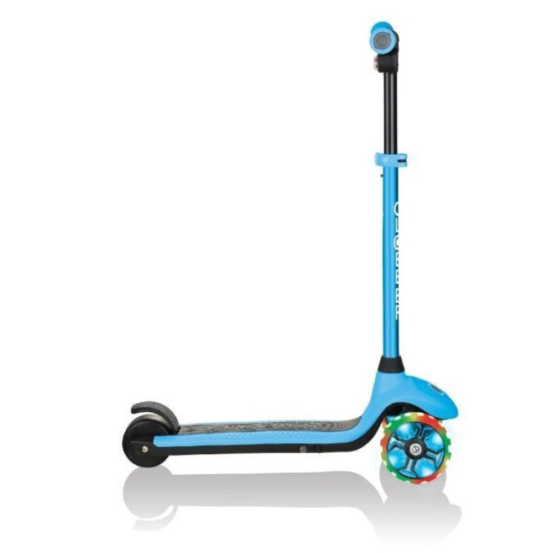 Електросамокат GLOBBER серії E-MOTION 4 блакитний, колеса з підсвіткою, 50кг, 6+, 3 колеса
