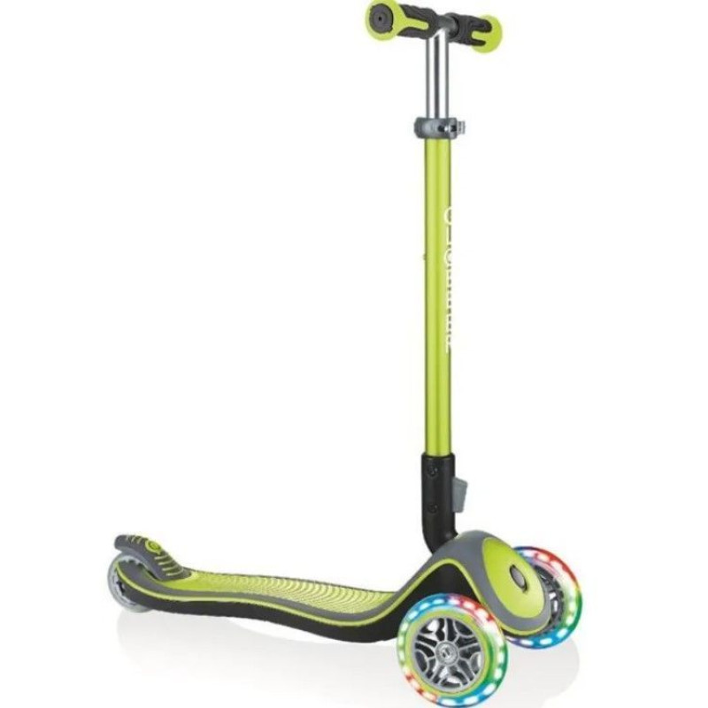 Самокат GLOBBER серії ELITE DELUXE зелений, колеса з підсвіткою, 50кг, 3+, 3 колеса