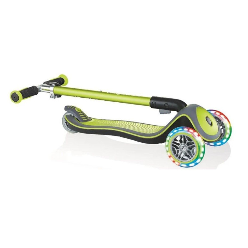 Самокат GLOBBER серії ELITE DELUXE зелений, колеса з підсвіткою, 50кг, 3+, 3 колеса