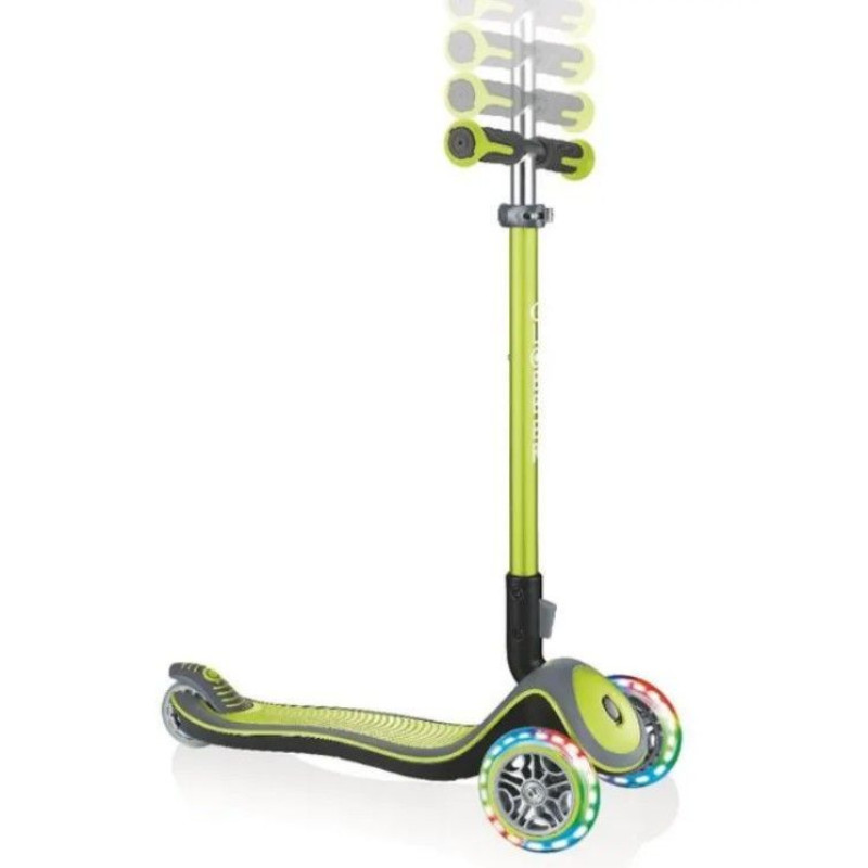 Самокат GLOBBER серії ELITE DELUXE зелений, колеса з підсвіткою, 50кг, 3+, 3 колеса