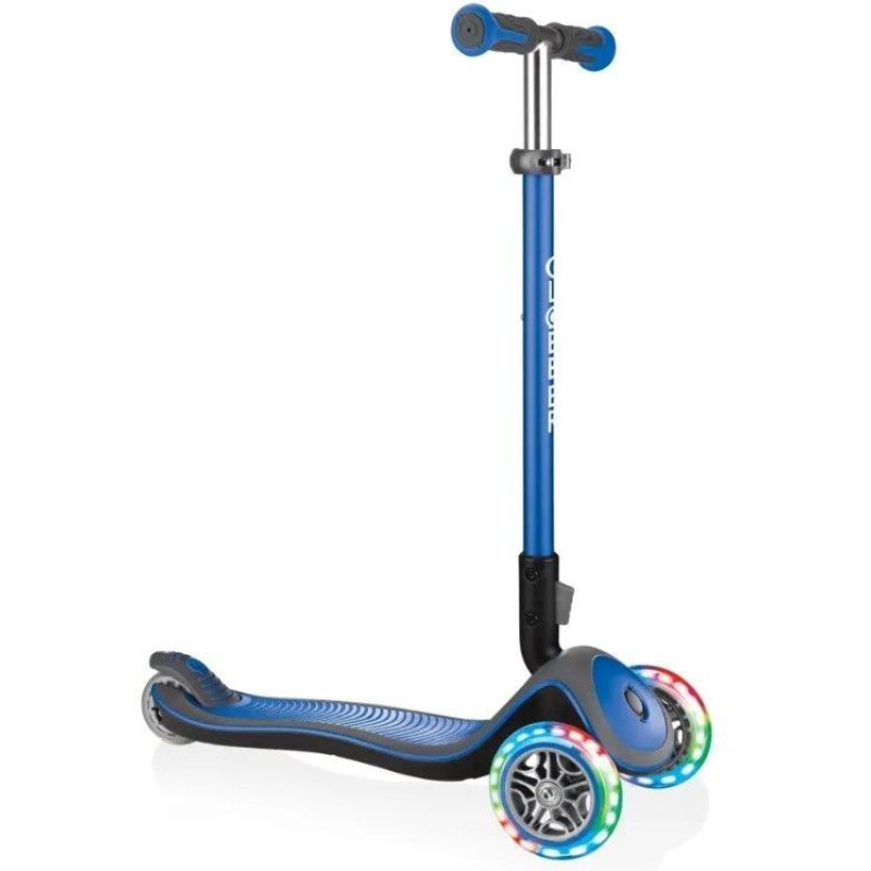 Самокат GLOBBER серії ELITE DELUXE синій, колеса з підсвіткою, 50кг, 3+, 3 колеса