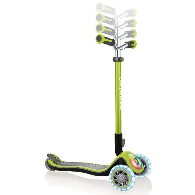 Самокат GLOBBER серії ELITE PRIME, зелений, колеса з підсвіткою, до 50кг, 3+, 3 колеса
