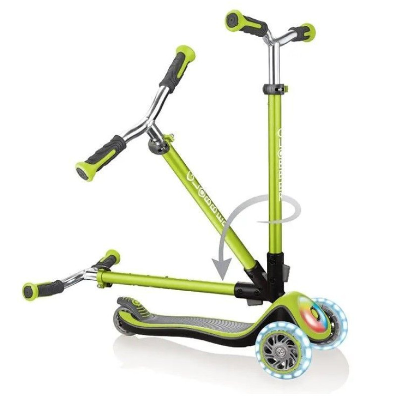Самокат GLOBBER серії ELITE PRIME, зелений, колеса з підсвіткою, до 50кг, 3+, 3 колеса