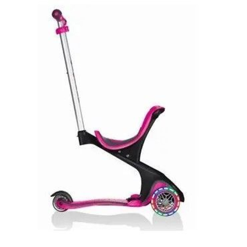 Самокат GLOBBER серії EVO COMFORT LIGHTS 5 в 1 рожевий, колеса що світяться, до 20/50кг, 1+
