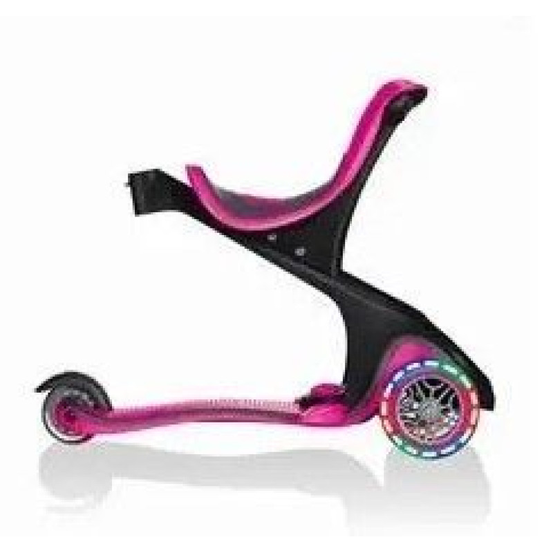Самокат GLOBBER серії EVO COMFORT LIGHTS 5 в 1 рожевий, колеса що світяться, до 20/50кг, 1+