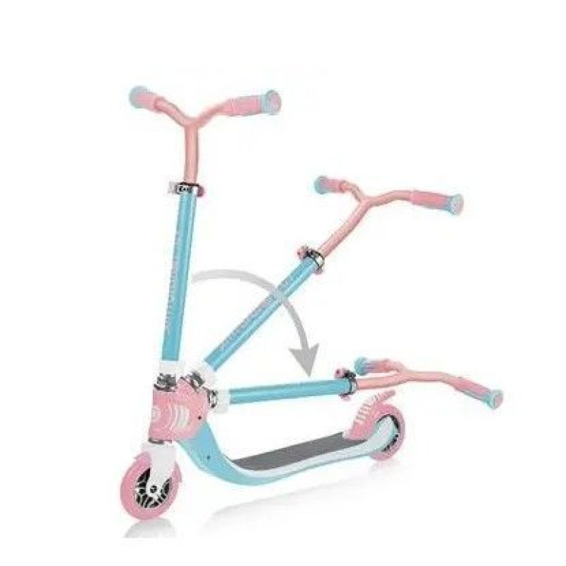 Самокат GLOBBER серії FLOW FOLDABLE 125, блакитно-рожевий, до 100кг, 6+, 2 колеса