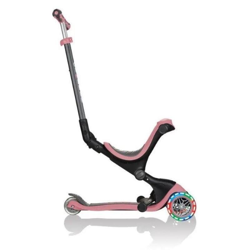 Самокат GLOBBER серії GO UP DELUXE LIGHTS 5в1 пастельно-рожевий, колеса що світяться 20/50кг