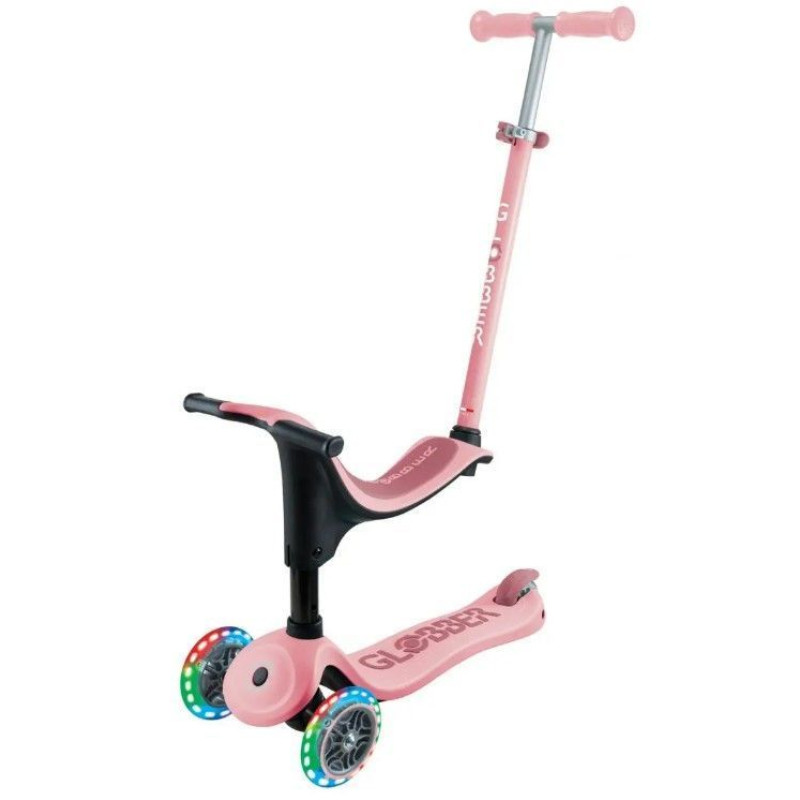 Самокат GLOBBER серії GO UP SPORTY пастельно-рожевий, до 20/50кг, 1+, колеса що світяться