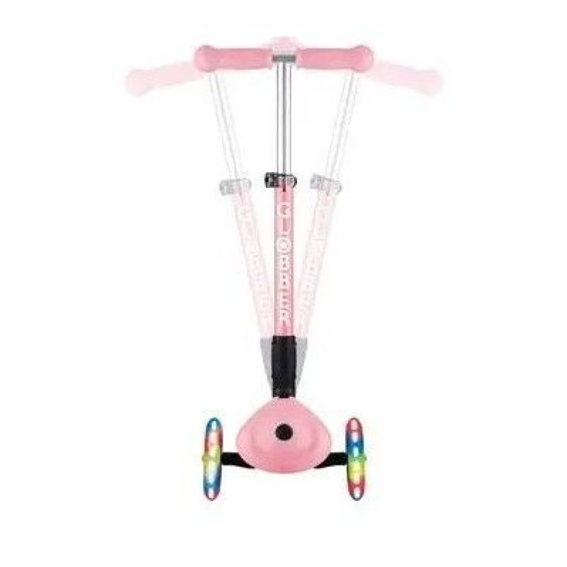 Самокат GLOBBER серії JUNIOR FOLDABLE FANTASY LIGHTS паст-рожевий з квітами, до 50кг,2+,3 колеса